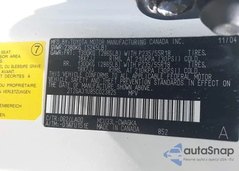 2005 Lexus Rx 330 из США, поврежденный, VIN 2T2GA31U85C023825